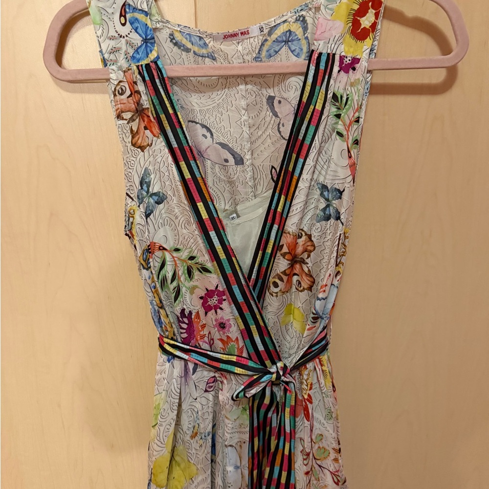 Johnny Was 100% Silk Floral Edith Sleeveless Dress - Picture 3 of 11